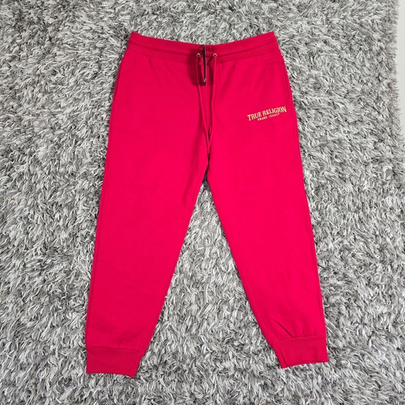 True Religion Other - True Religion Mens Jester Red Shine Arch Classic Jogger Sweatpants XL 107629 NEW